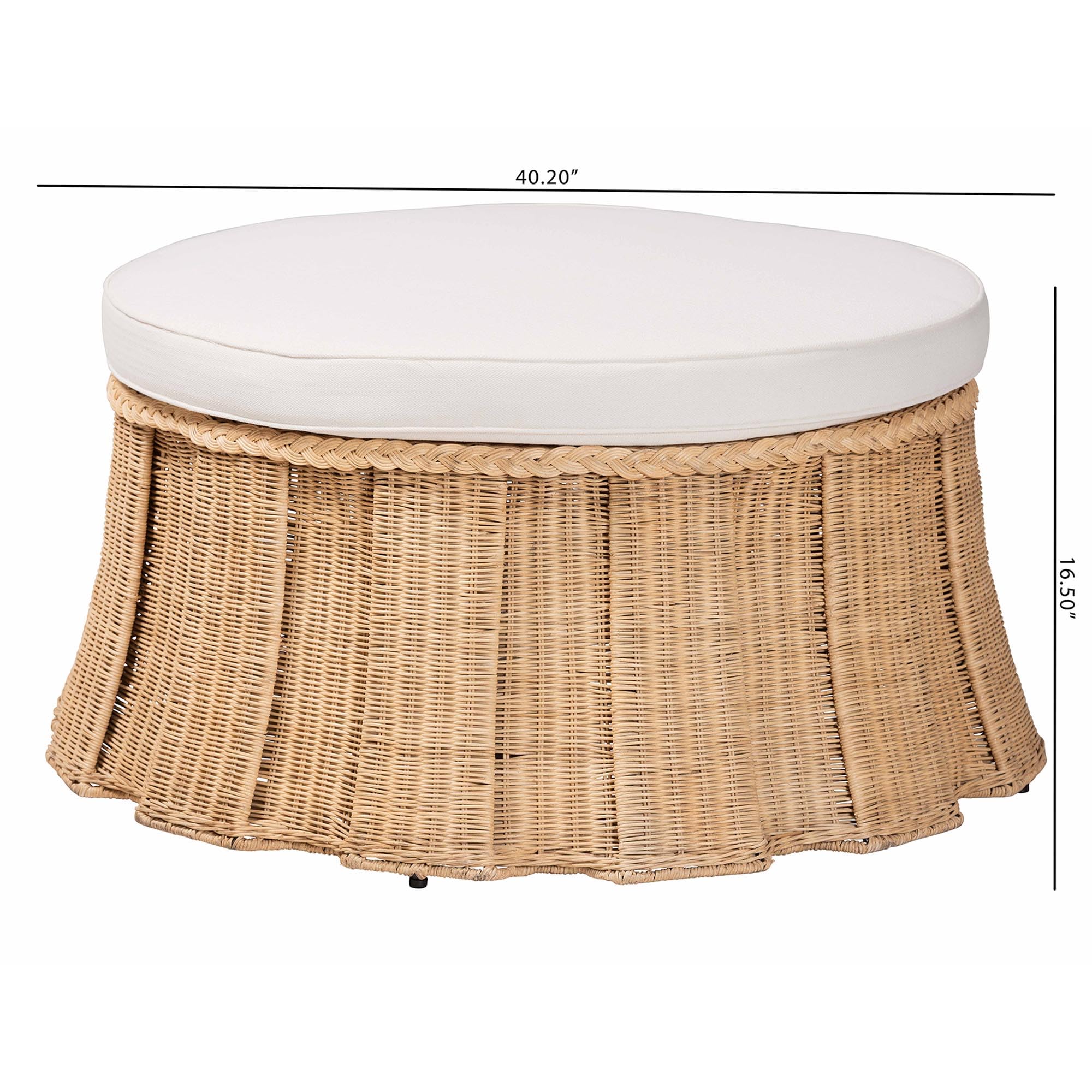 Amazon.com: Bali & pari Ying Round Natural Rattan Ottoman with